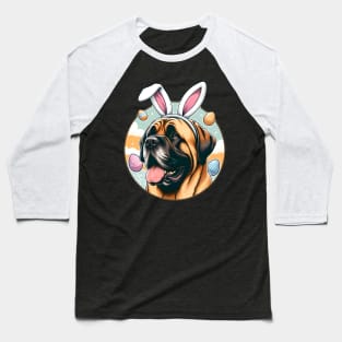 Spanish Mastiff Celebrates Easter with Bunny Ears Baseball T-Shirt